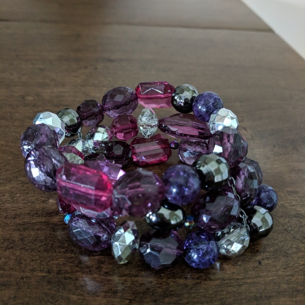 Premier Designs Purple Beaded Bracelet